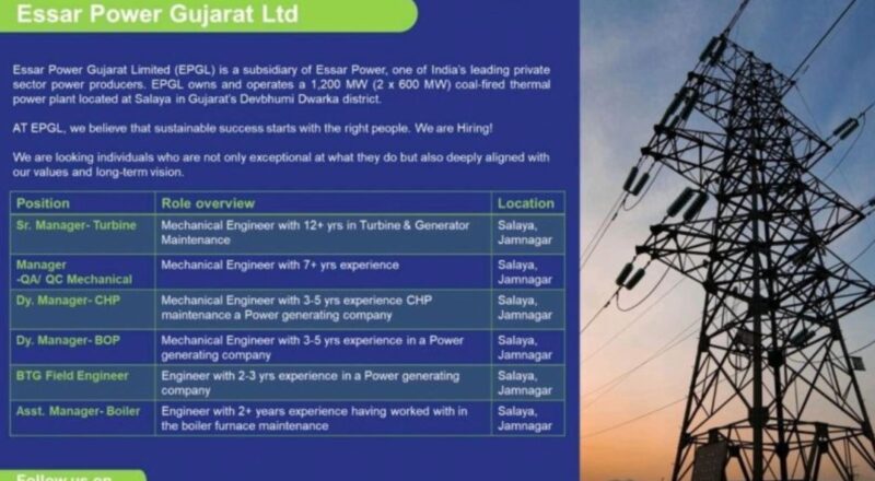Gujarat Essar Power Job Opportunities 2025 - Transform Your Career Now