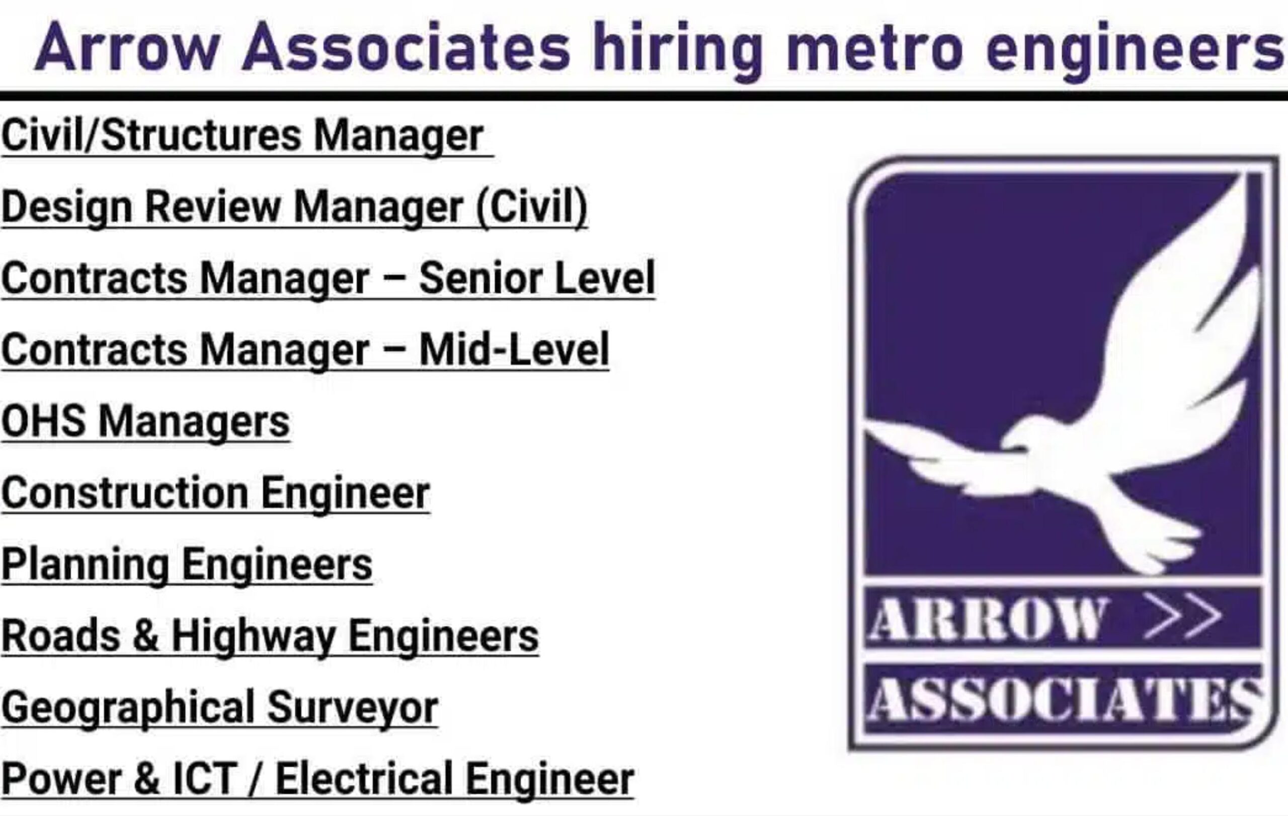 Agra Metro Jobs 2025 – Arrow Associates Hiring Engineering Roles Across VAC, Safety & Design Now
