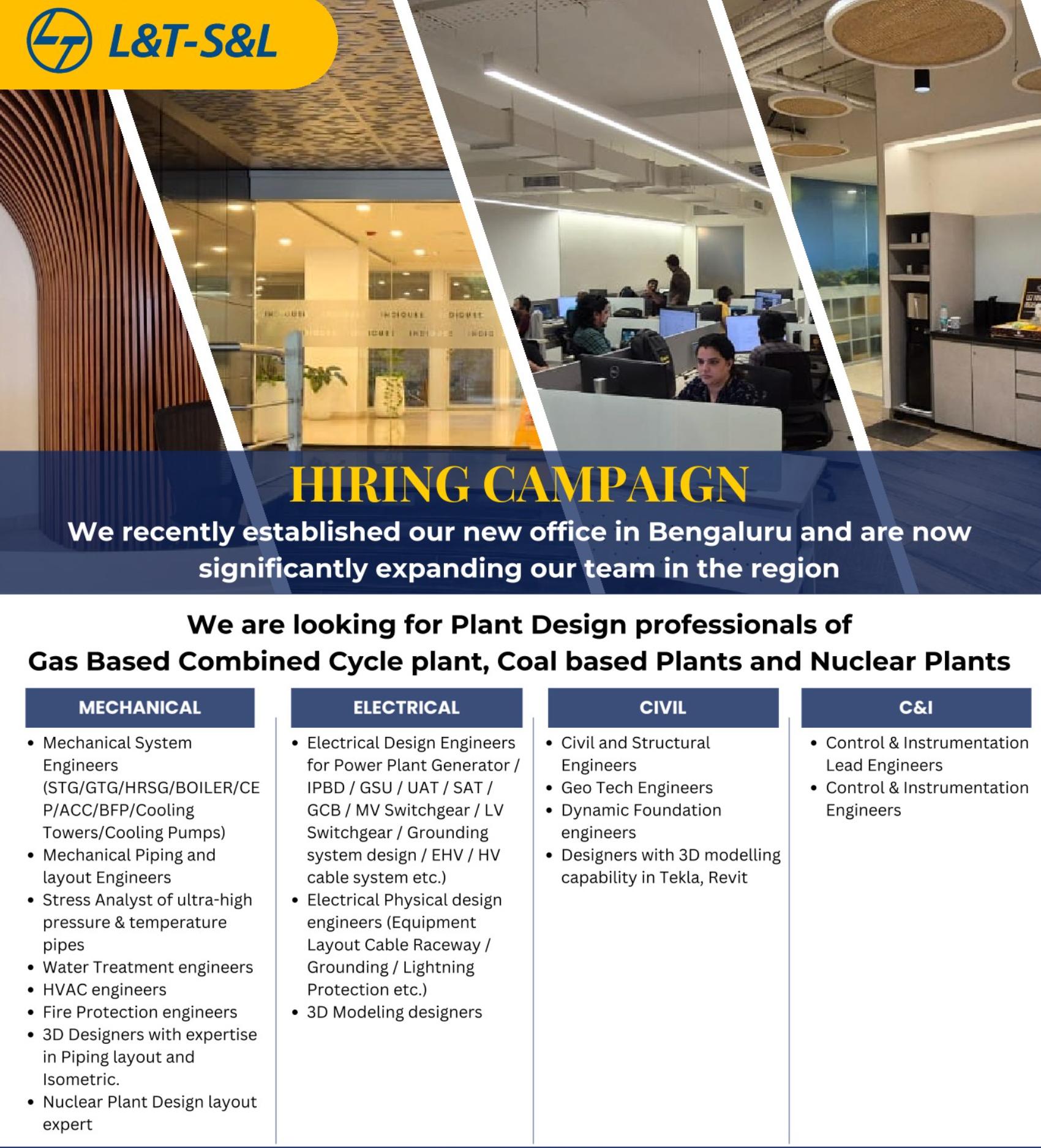 L&T S&L Walk-In Interview – Apply Now for High Paying Engineering Jobs in Bengaluru | 5th July