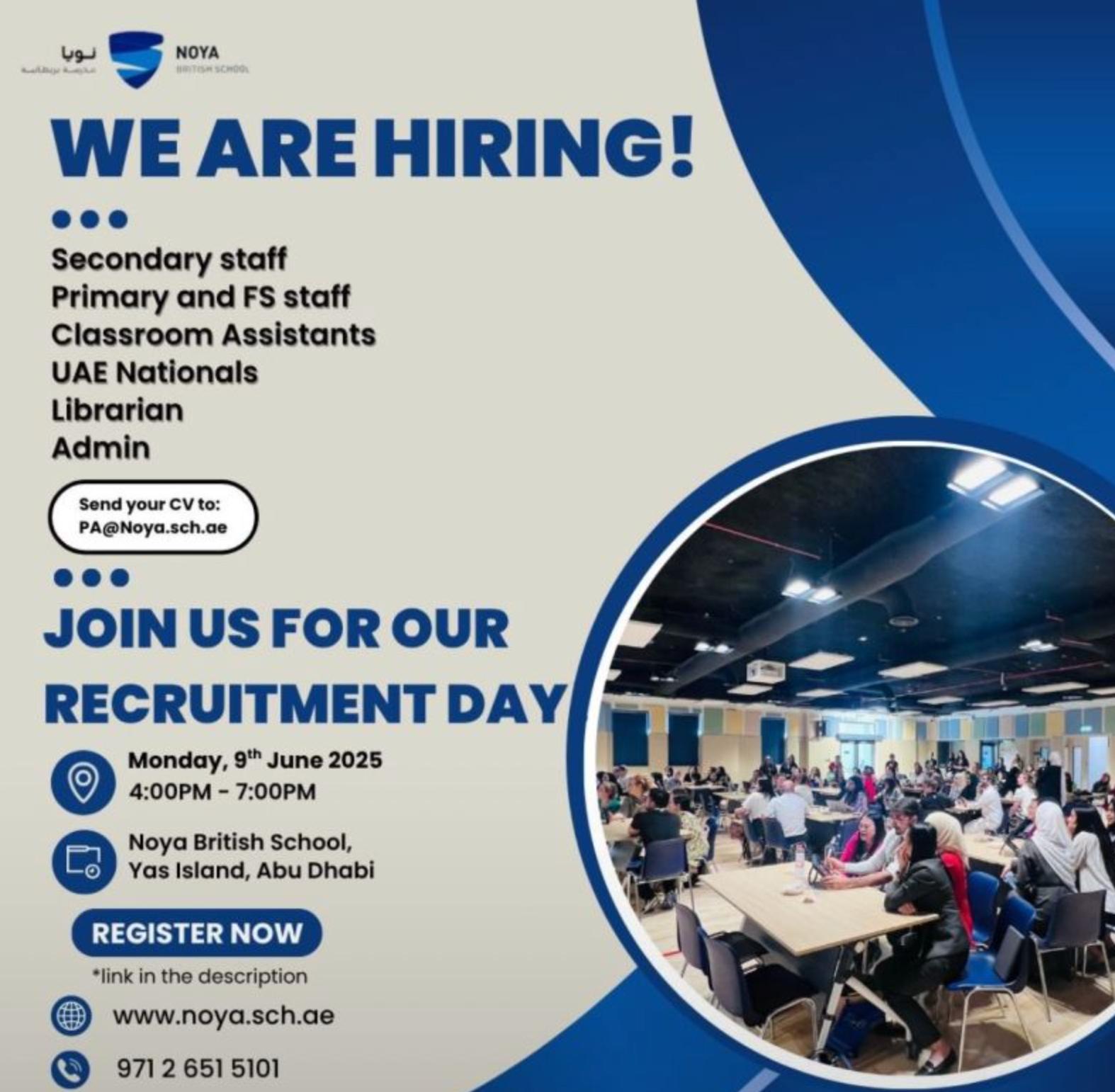 Walk in Interviews Abroad 2025: Join Noya British School Abu Dhabi Hiring Event Now | June 9