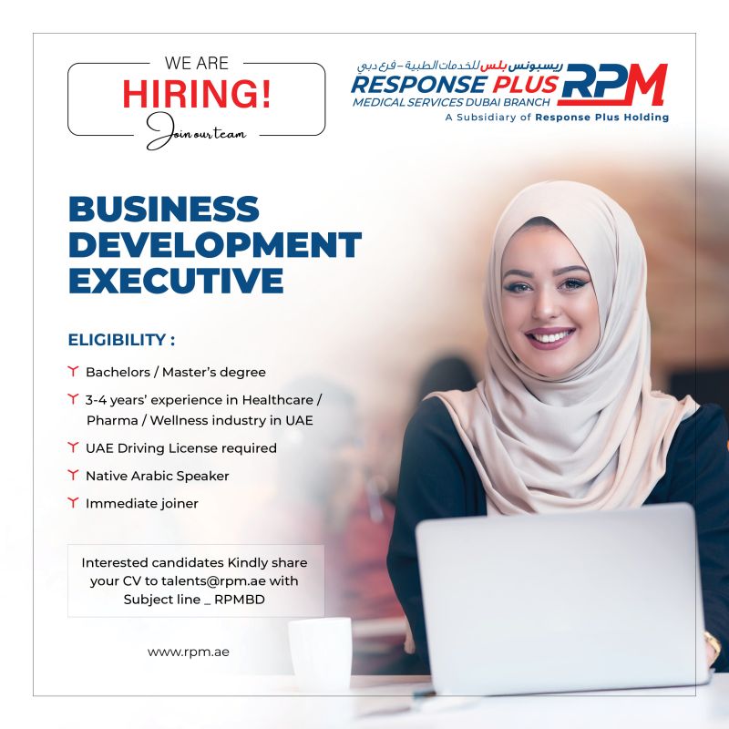 🌟 Exclusive Response Plus RPM Business Development Executive Vacancy UAE – Apply Now!