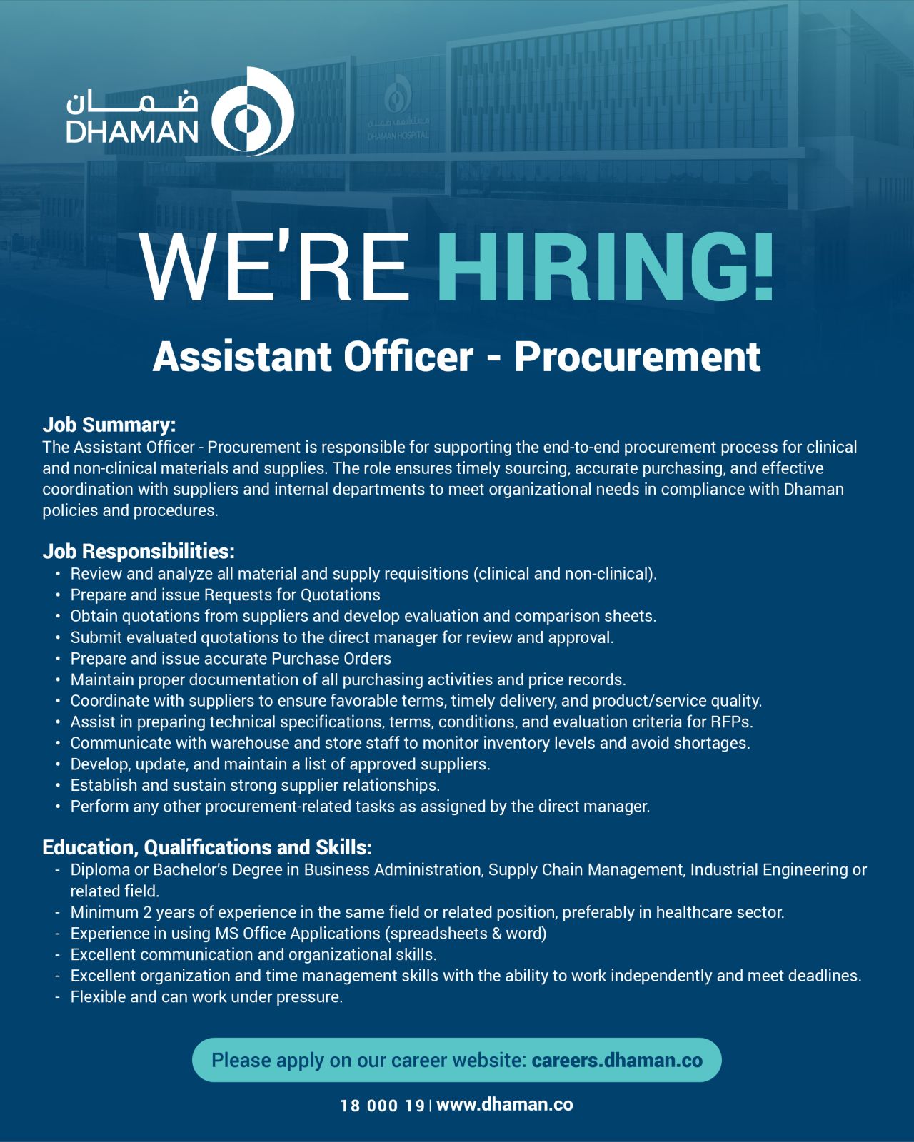🌟 Amazing Assistant Officer - Procurement Vacancy at Dhaman Kuwait | July 2025