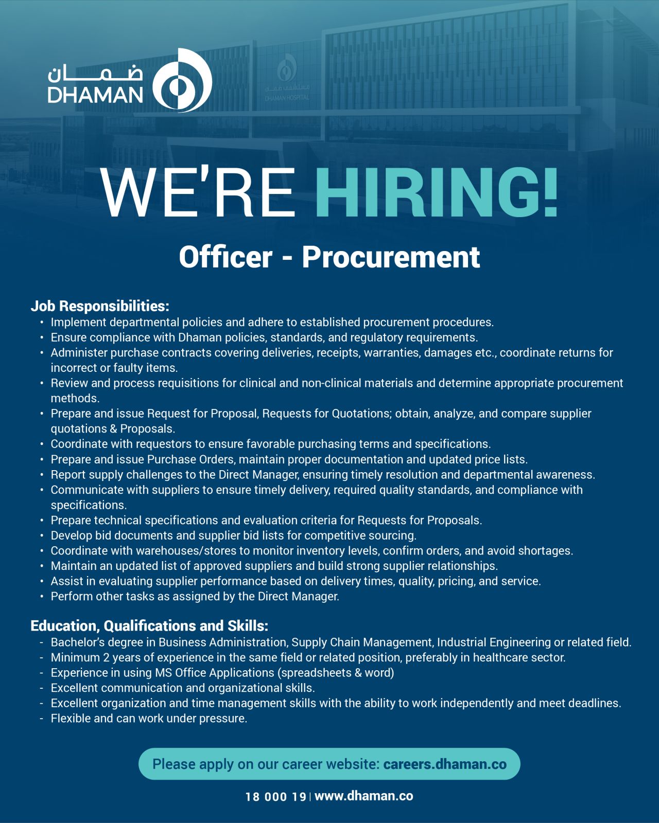  Amazing Assistant Officer - Procurement Vacancy at Dhaman Kuwait | July 2025