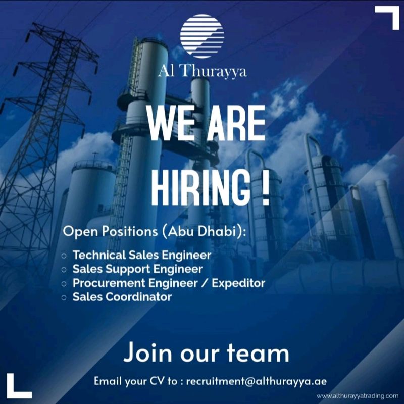 π Al Thurayya Job Vacancies in Abu Dhabi 2025 β Apply Now for Engineering & Sales Roles