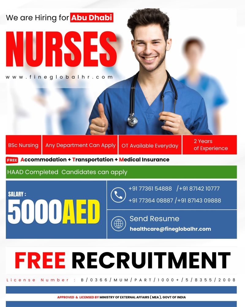 🌟 Amazing Fine Global HR Nurses Jobs in Abu Dhabi – August 2025 Vacancies