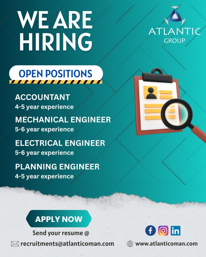 🌟 Atlantic Group Job Vacancies Oman 2025 – Apply for Engineering & Accounting Roles