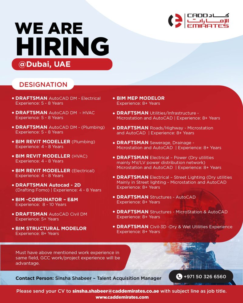 π Urgent Hiring in Dubai 2025 β CADD Emirates Job Vacancies