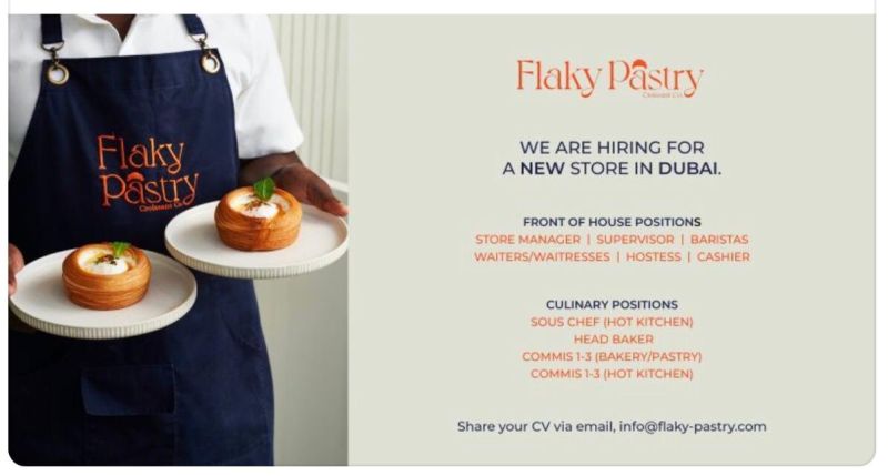 🌟 Urgent Openings at Flaky Pastry Dubai – Job Vacancies in United Arab Emirates