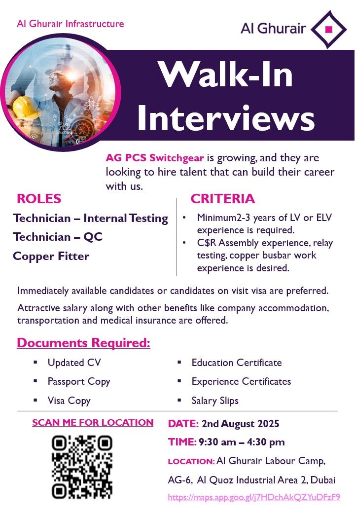 Al Ghurair Infrastructure Job Vacancies in United Arab Emirates