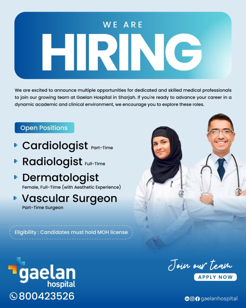 🌟 Dynamic Gaelan Hospital Medical Job Vacancies UAE 2025 – Apply Now!