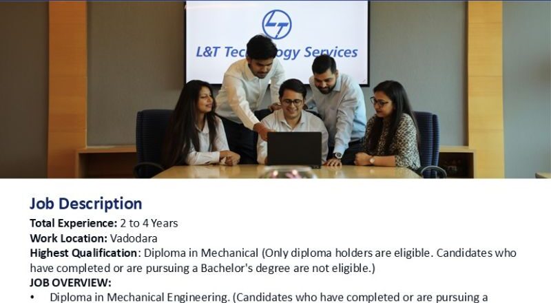 🌟 Amazing L&T Technology Services Diploma Mechanical Design Engineers Vacancies India – Walk-in on 2 Aug 2025!