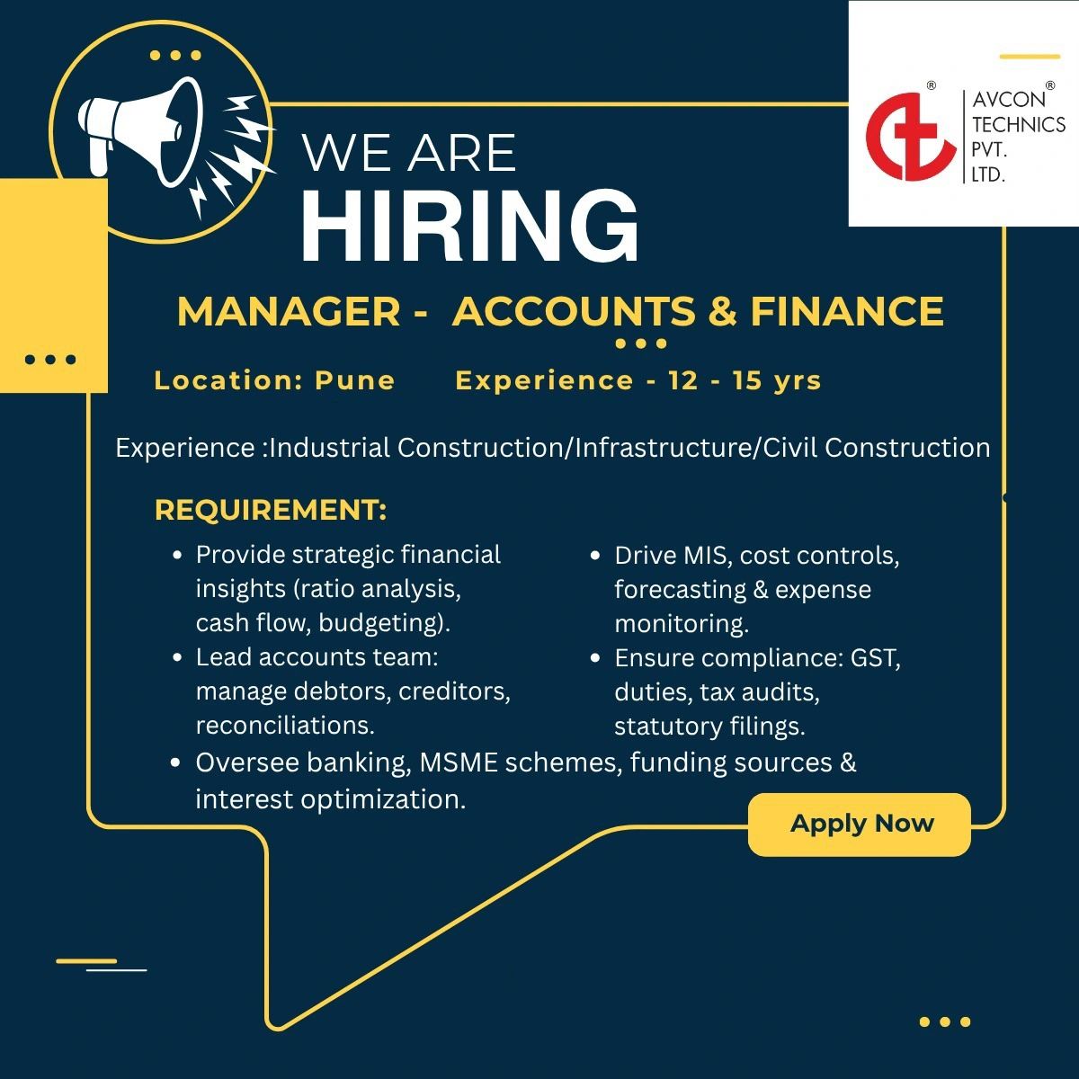 🌟 High-Paying Jobs at AVCON Technics Pvt. Ltd. in Pune – July 2025