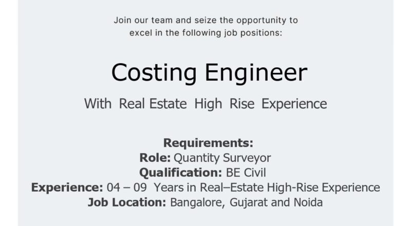 🌟 Hiring Alert in Bangalore – Sobha Ltd. Job Vacancies for Costing Engineers