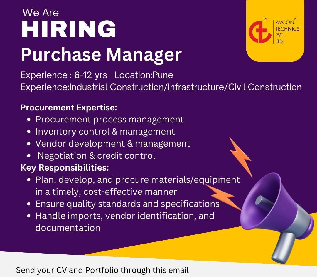  High-Paying Jobs at AVCON Technics Pvt. Ltd. in Pune – July 2025