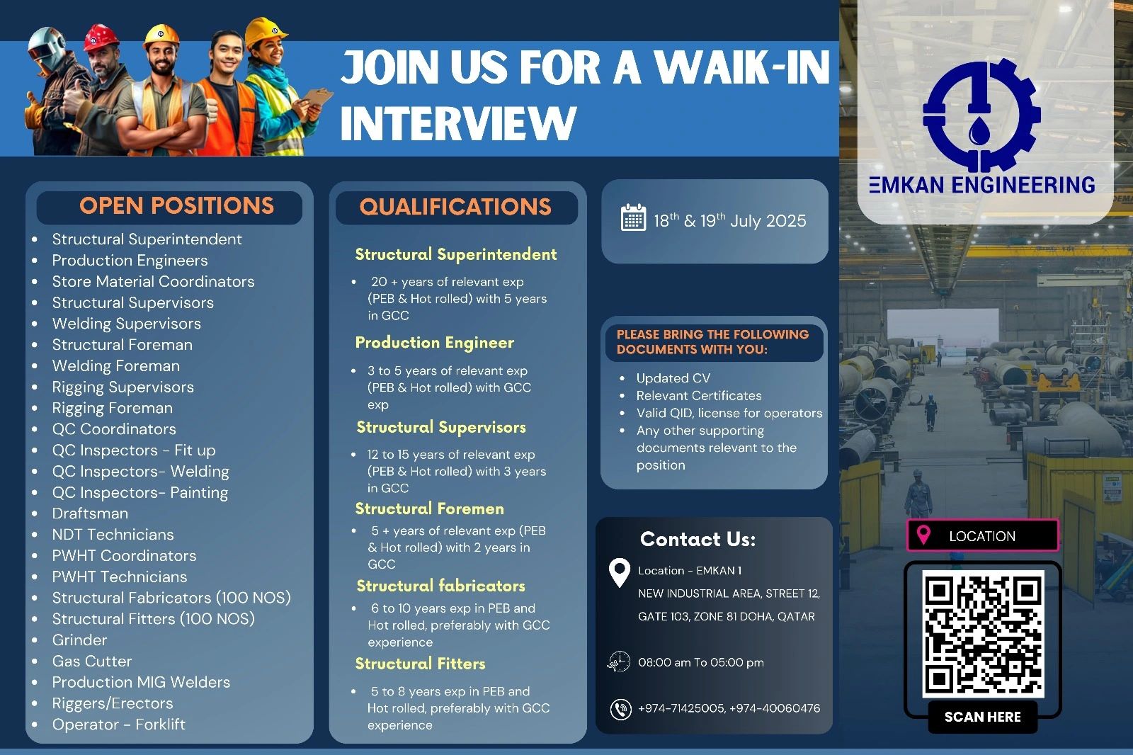 Dynamic High-Demand Engineering Jobs Qatar 2025 β Emkan Eng.