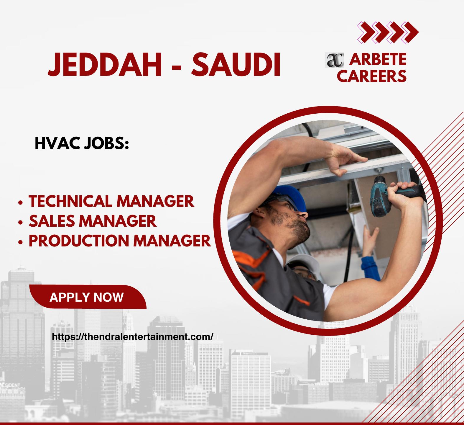 Jeddah HVAC Careers 2025 – Technical & Sales Management Roles via Arbete Careers | Apply Now