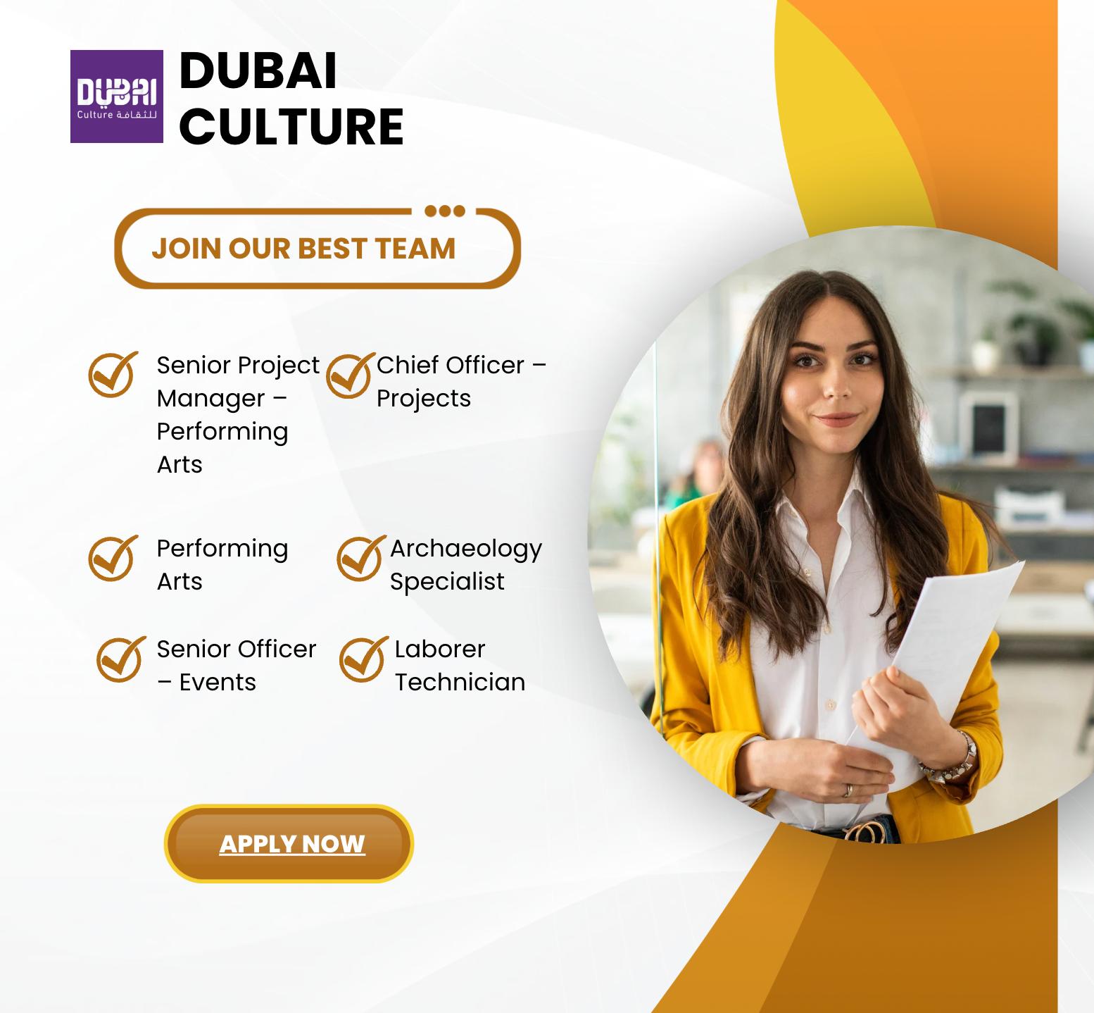 Dubai Government Jobs 2025 – Apply Now for Inspiring Careers at Dubai Culture