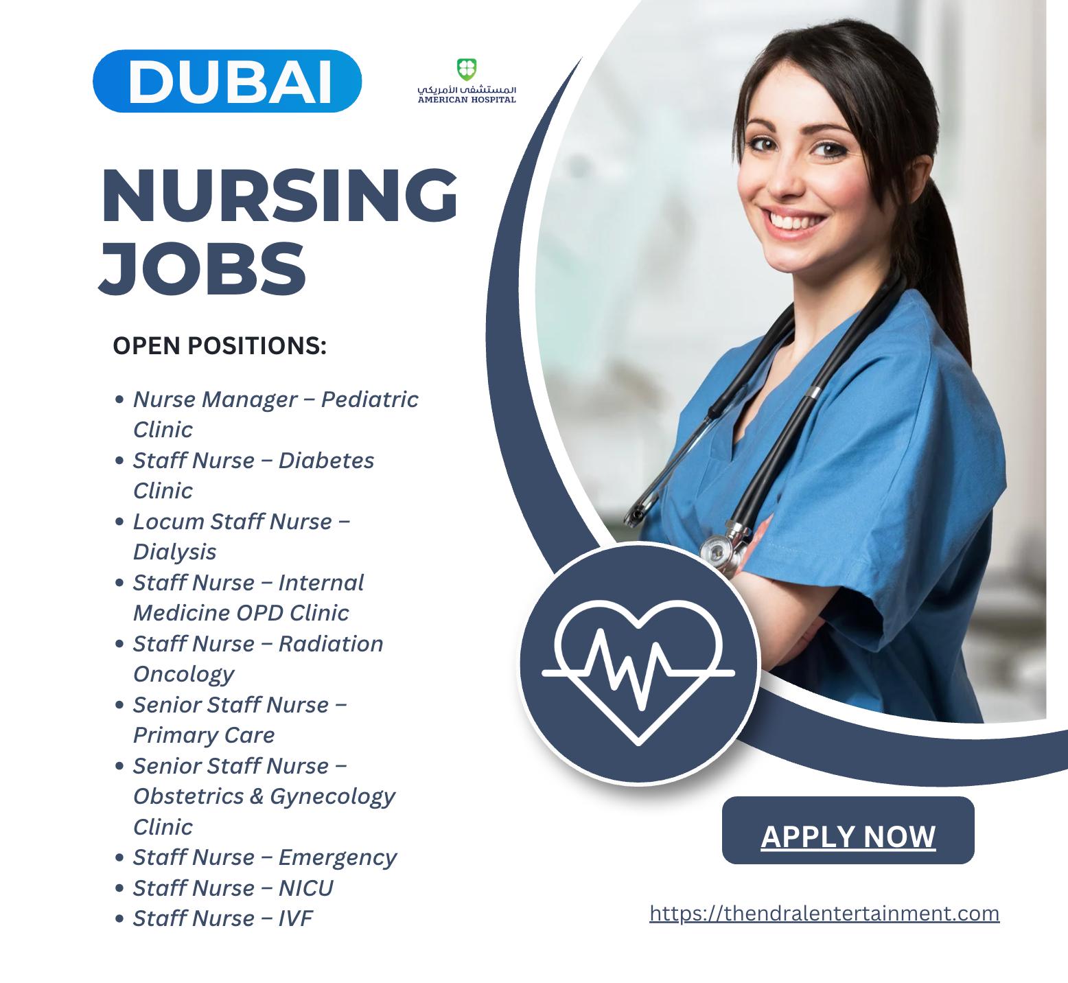 Dubai Nursing Jobs 2025 – High Paying & Rewarding Careers Await at American Hospital | Apply Now