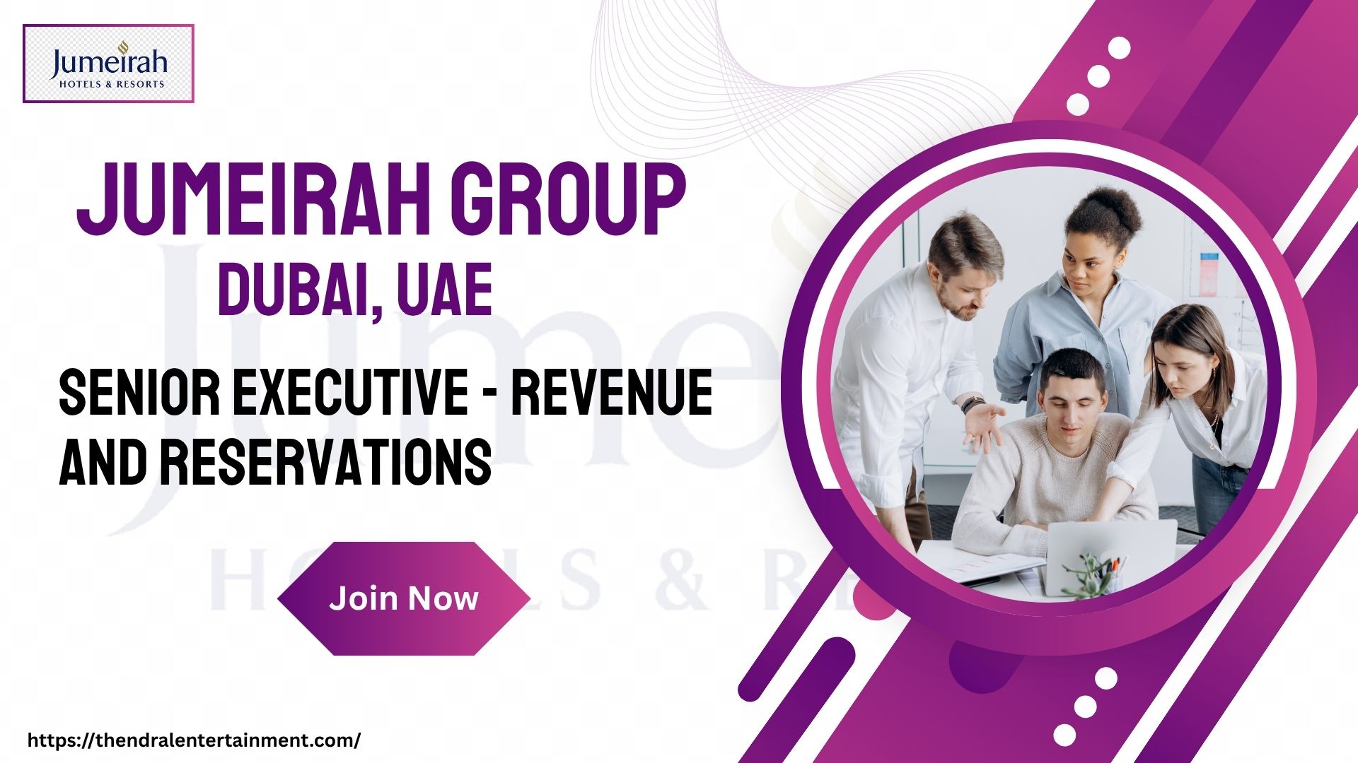 Jumeirah Creekside Dubai Senior Executive Job Vacancy