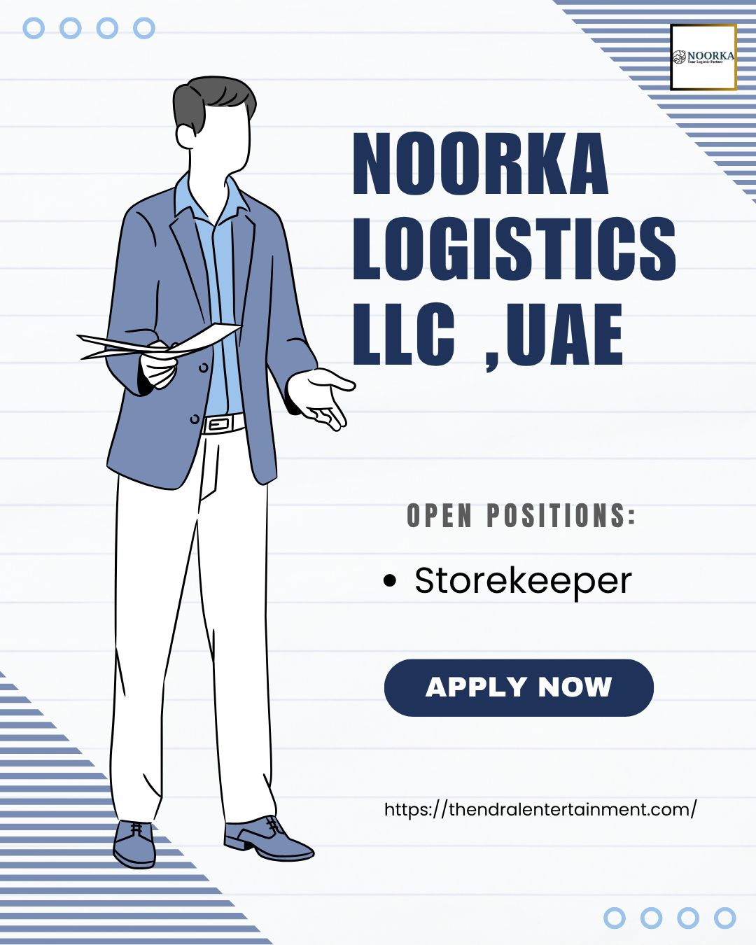 Noorka Logistics Storekeeper Vacancy United Arab Emirates 2025