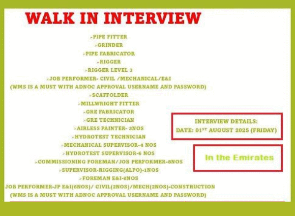 🌟Inspiring Opportunity at Target Steel Industries: Walk-in Interview UAE – 01 August 2025