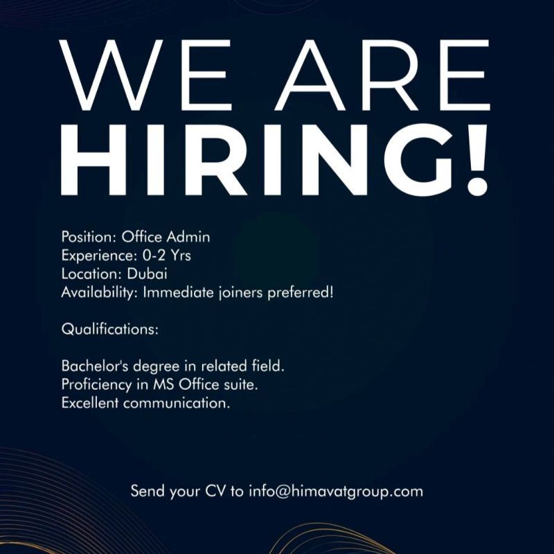 π Lucrative Opening at Himavat Group β Office Admin Vacancy in United Arab Emirates (UAE), 2025