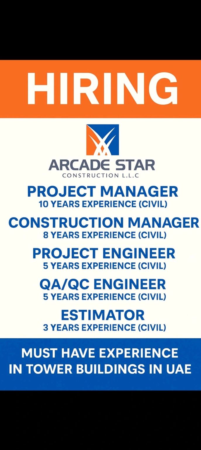 🚀 Amazing Arcade Star Construction Civil Engineer Vacancy United Arab Emirates, 2025