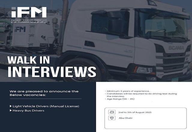🌟 Remarkable IFM Facilities Management Walk In Interview Abu Dhabi – 2nd to 5th August 2025