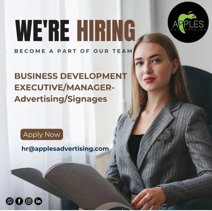 🌟Inspiring Apples Advertising – Business Development Executive Vacancy UAE, 2025