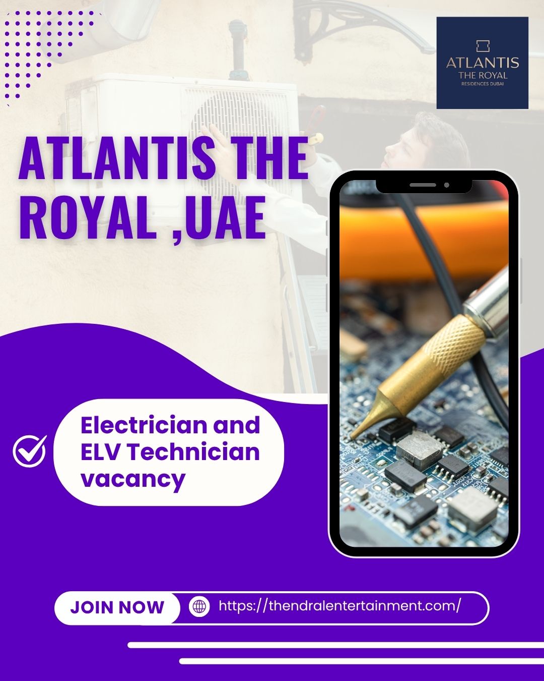 π Amazing Atlantis The Royal Electrician and ELV Technician Jobs UAE, 2025
