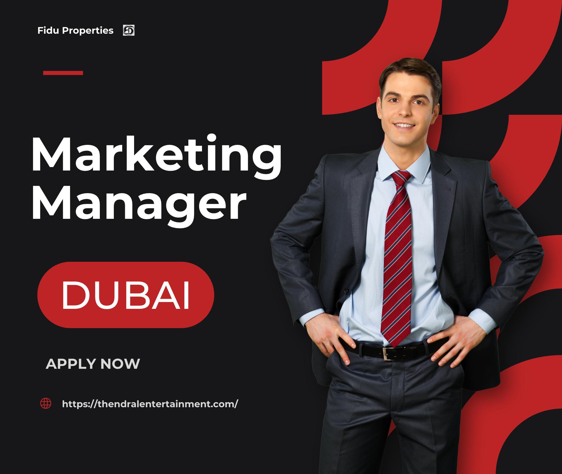 Dubai Marketing Manager Job 2025 – Join Fidu Properties for Career Growth