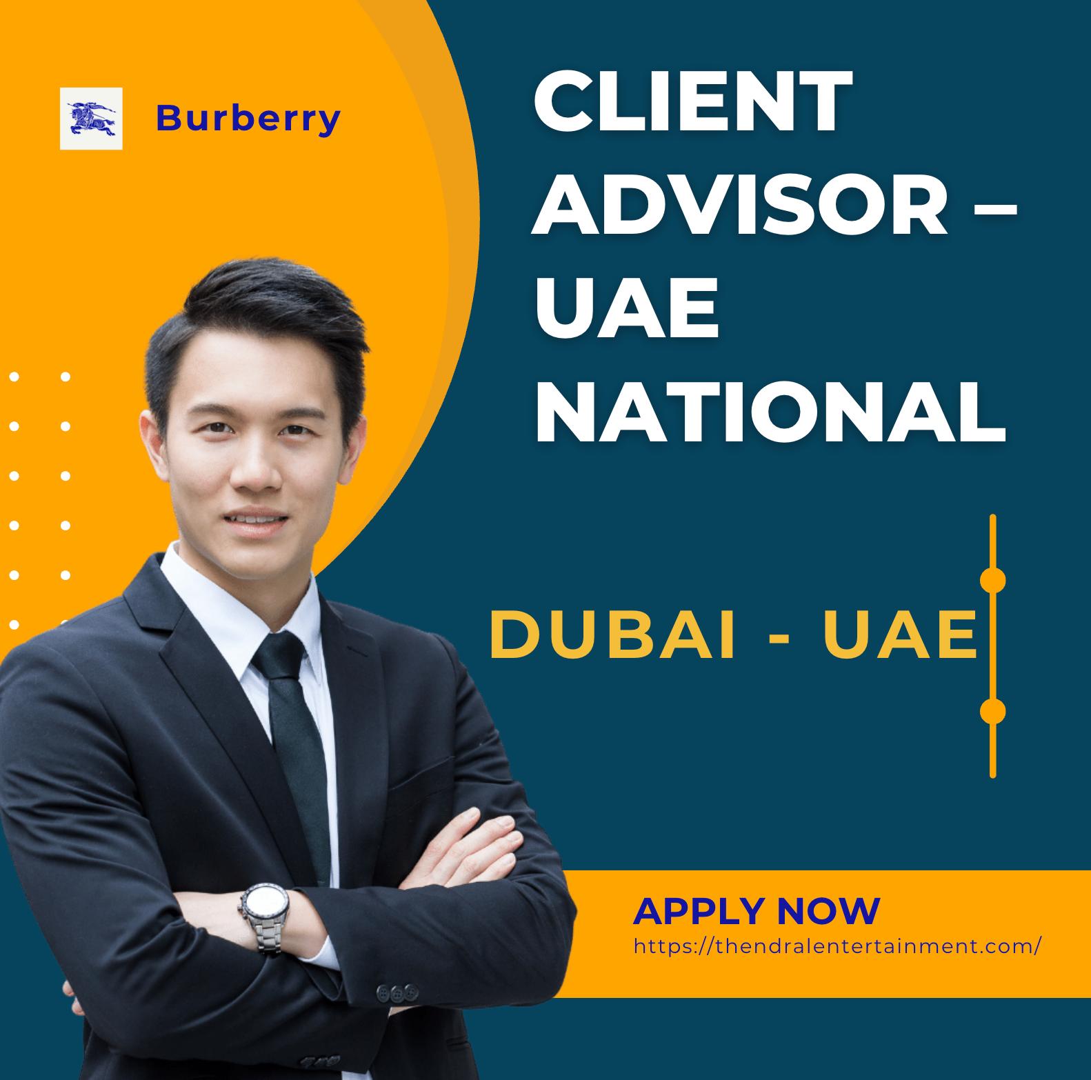 Burberry Jobs Dubai 2025 – Join Client Advisor Role for UAE Nationals at Dubai Mall Now