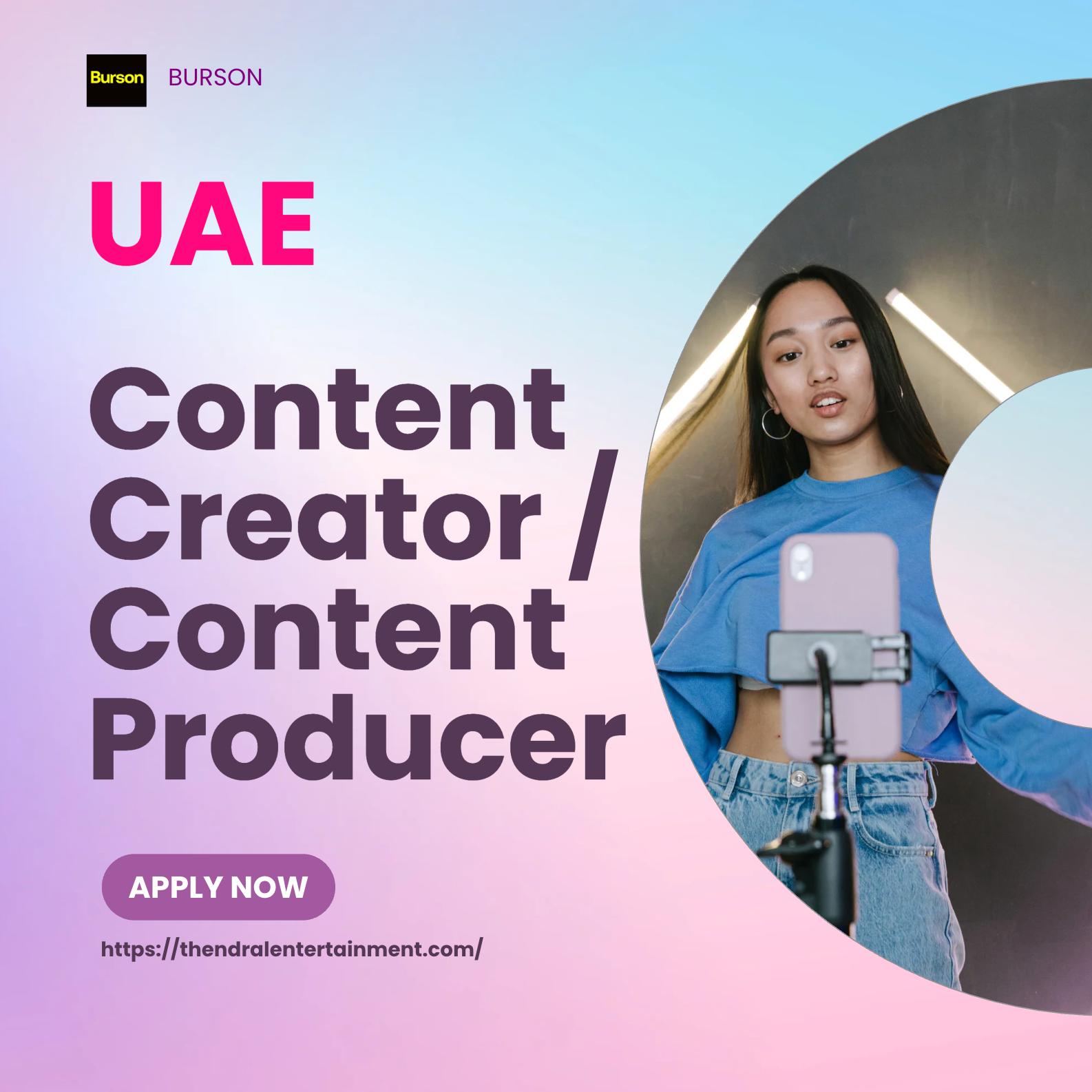 UAE Content Creator Jobs 2025 – Join Burson and Shape the Future of Brand Storytelling