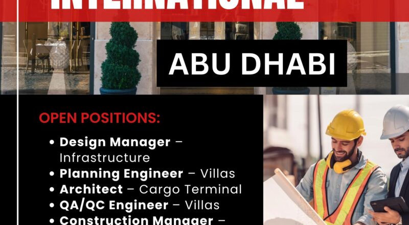 Hill International Careers in Abu Dhabi 2025 – Engineering & Design Leadership Roles Open Now