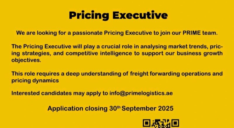 🌍 PrimEx – Pricing Executive Vacancy in United Arab Emirates – Apply Before 30th Sep 2025