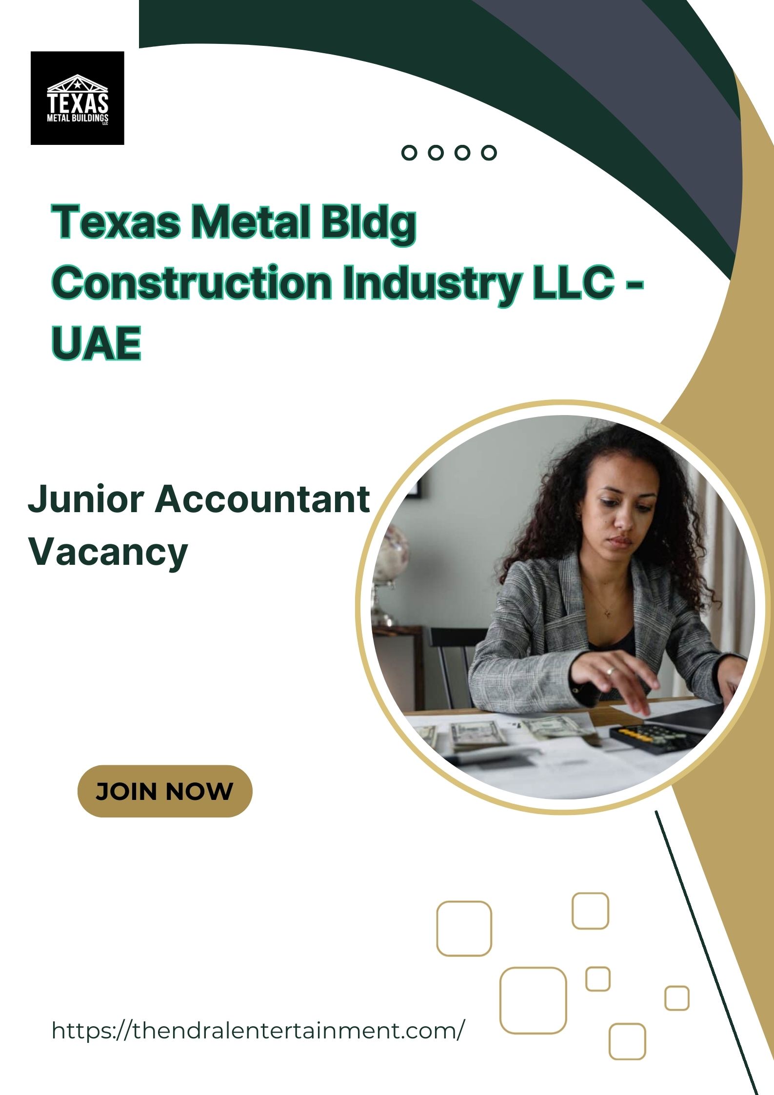 ✨ Texas Metal Bldg Construction Industry LLC – Junior Accountant Vacancy in United Arab Emirates 2025