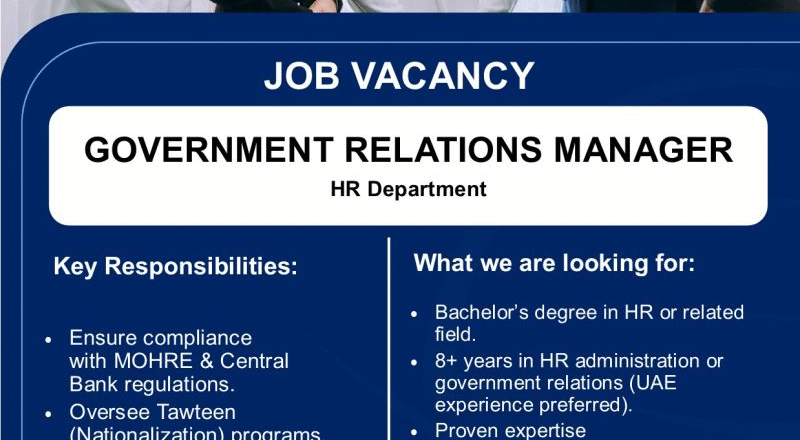 ⭐ Al Ansari Financial Services – Government Relations Manager Vacancy in United Arab Emirates 2025 – Apply Immediately