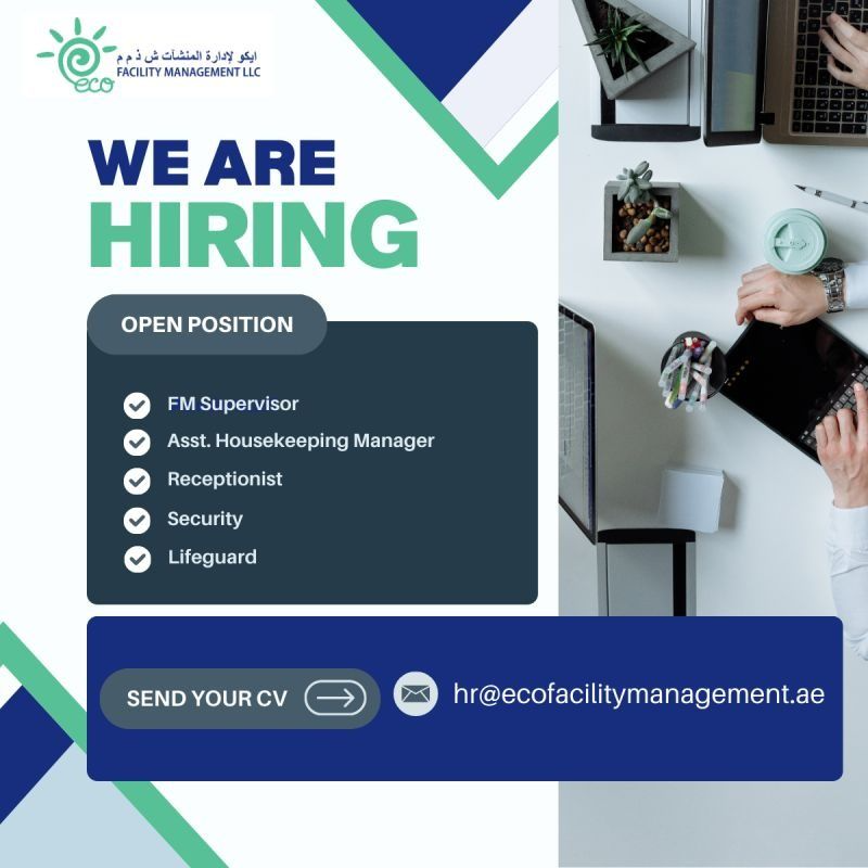 🌟 Eco Facility Management – Multiple Job Vacancies in Dubai, UAE 2025 – Apply Immediately