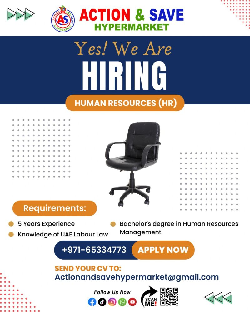 🌍 Action & Save Hypermarket – Human Resources (HR) Vacancy in the United Arab Emirates 2025 – Apply Immediately
