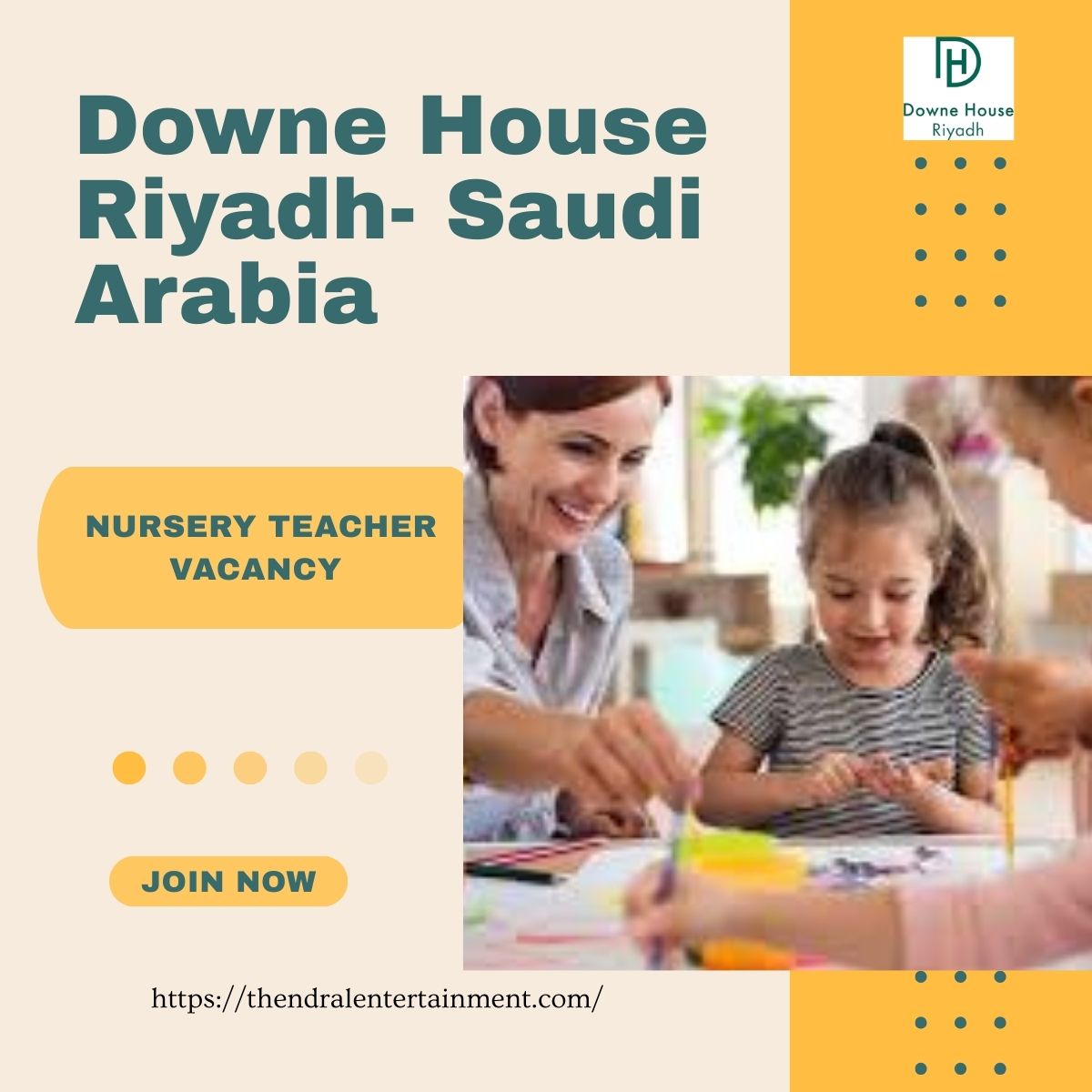 🌍 Downe House Riyadh – Nursery Teacher Vacancy in Saudi Arabia 2025 – Apply Immediately