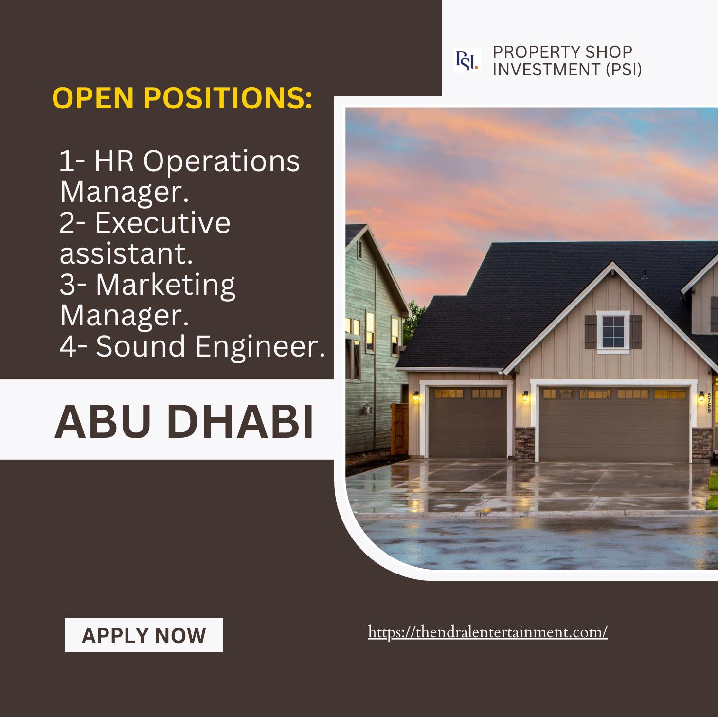 Abu Dhabi Real Estate Jobs 2025 at Property Shop Investment – Exciting Careers Await!