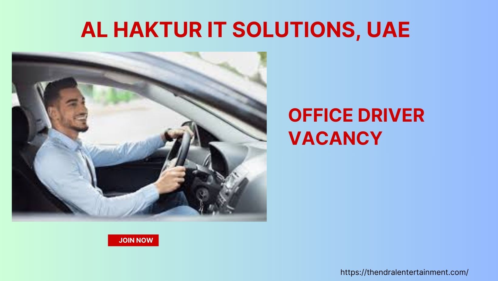 🌟 Exceptional Al Haktur IT Solutions – Office Driver Vacancy in Dubai, UAE 2025