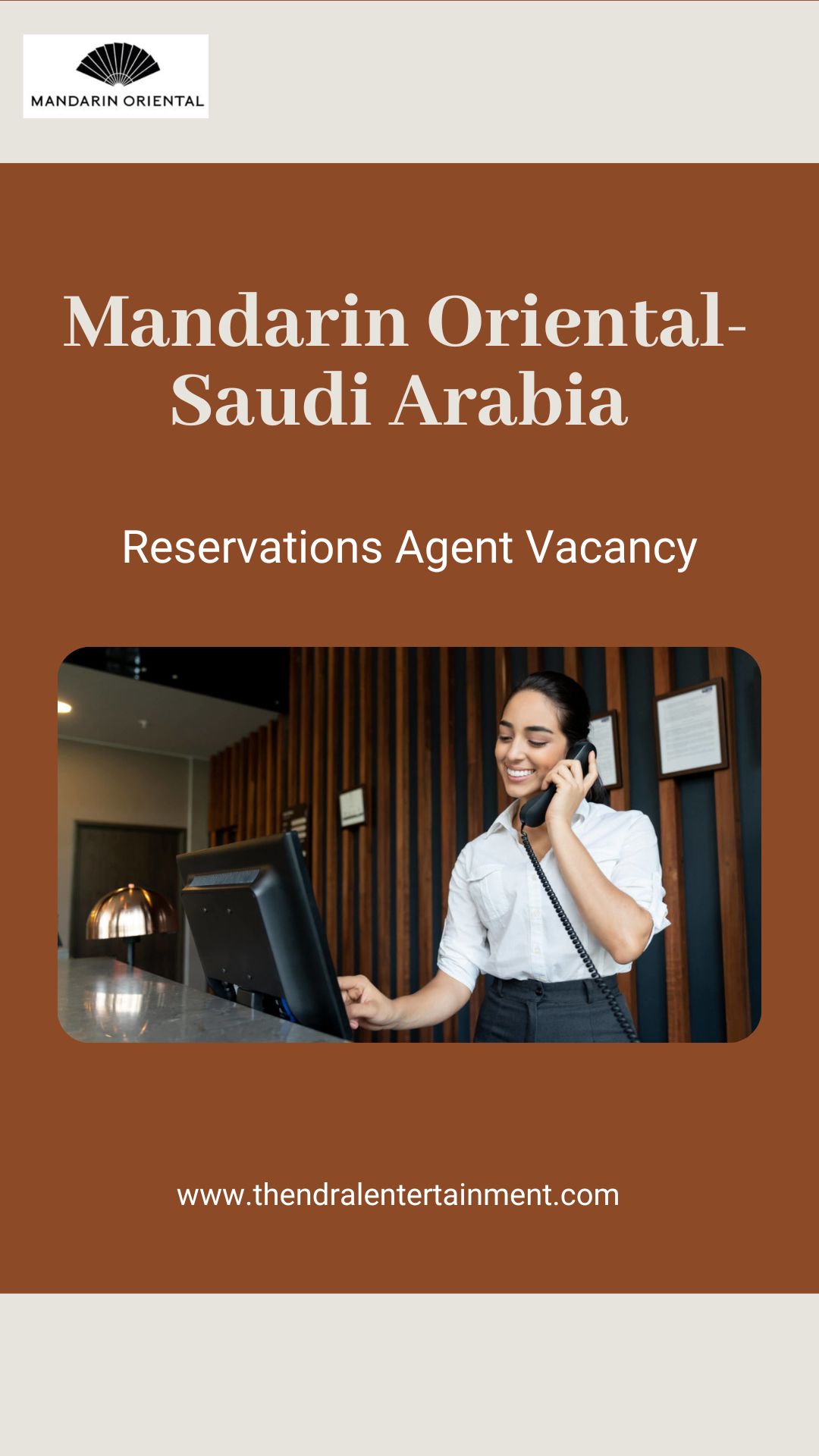 π Mandarin Oriental β Reservations Agent Vacancy in Saudi Arabia 2025