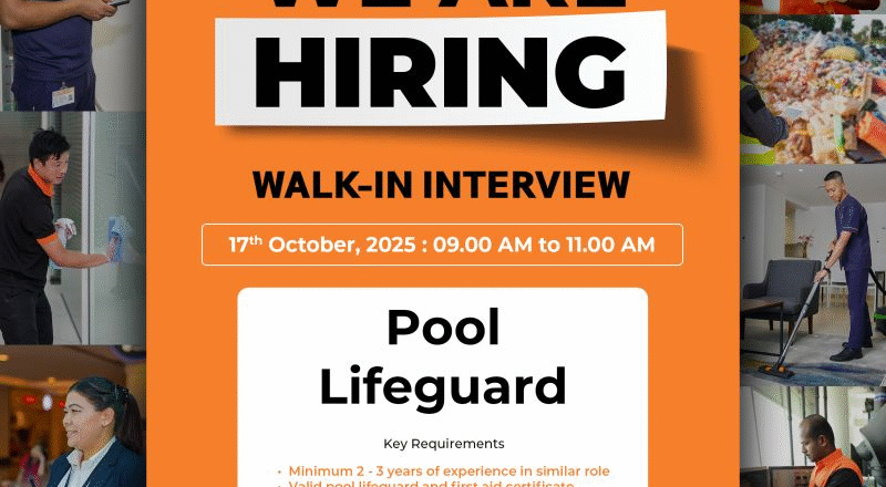 🏊 Farnek – Pool Lifeguard Vacancy in the United Arab Emirates (Walk-in Interview on 17 October 2025)