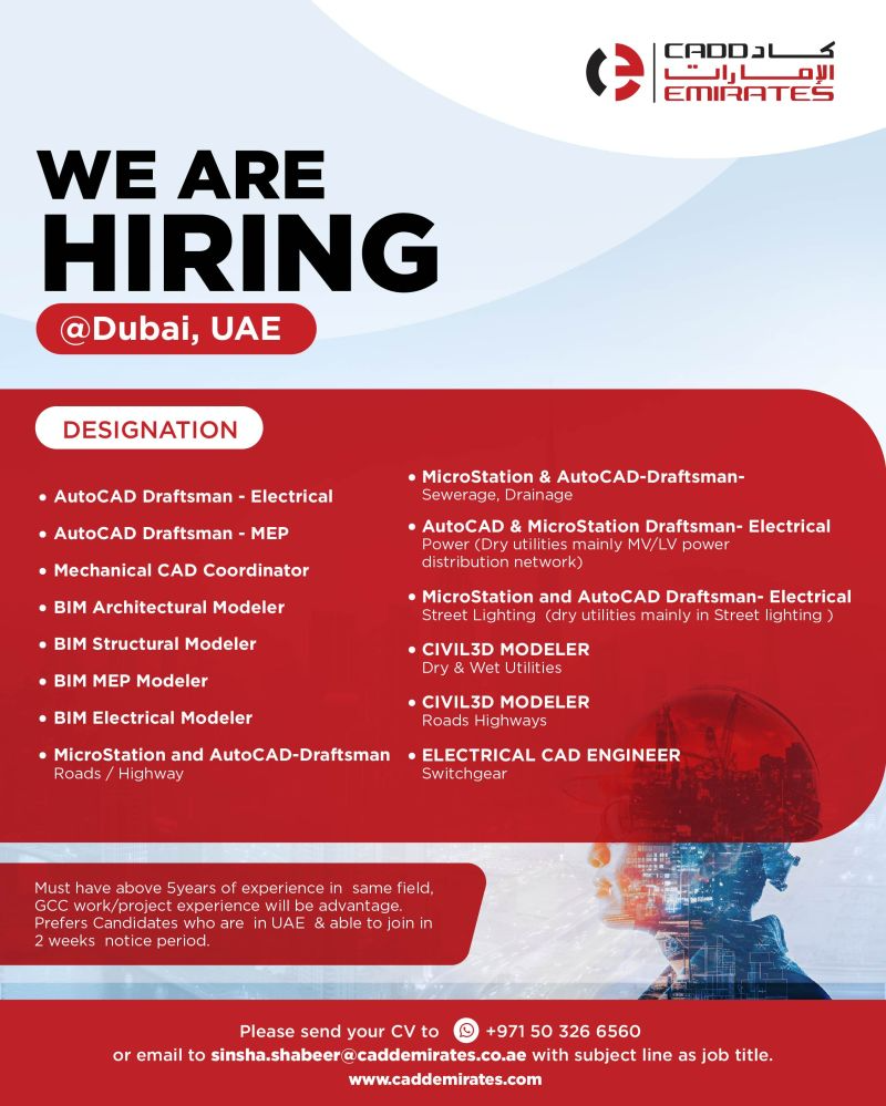 ✨ CADD Emirates Vacancy in Dubai 2025 – Apply Immediately