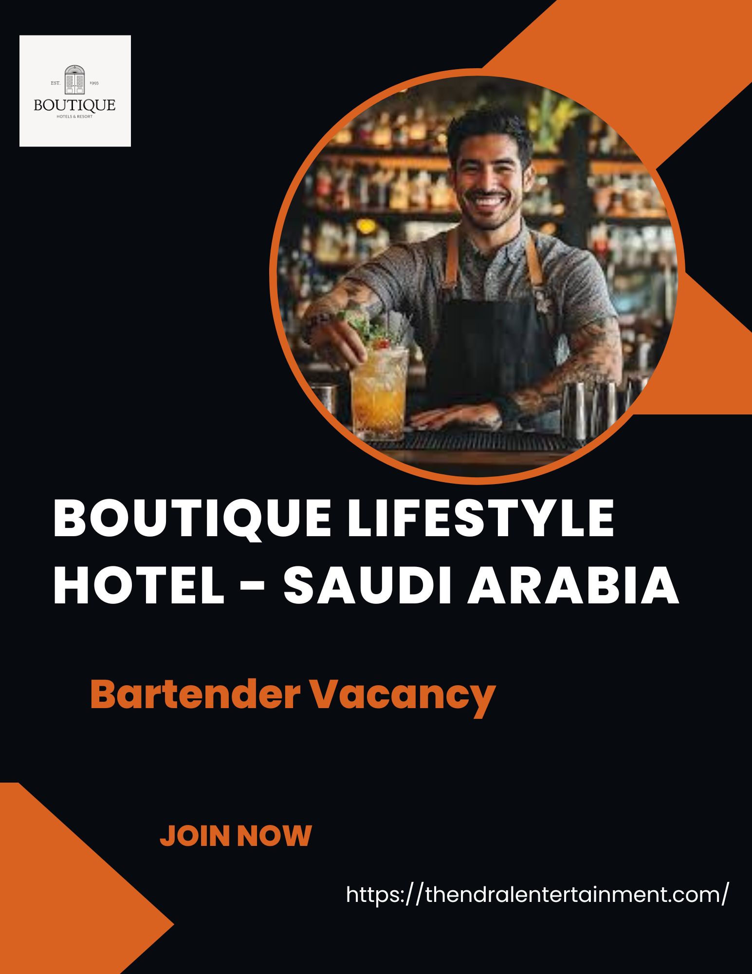 ✨ Boutique Lifestyle Hotel – Bartender Vacancy Saudi Arabia – Apply Immediately 2025