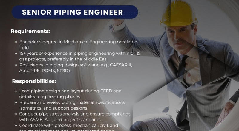 🌟 Star Services LLC – Senior Piping Engineer Vacancy in Abu Dhabi 2025 – Apply Immediately