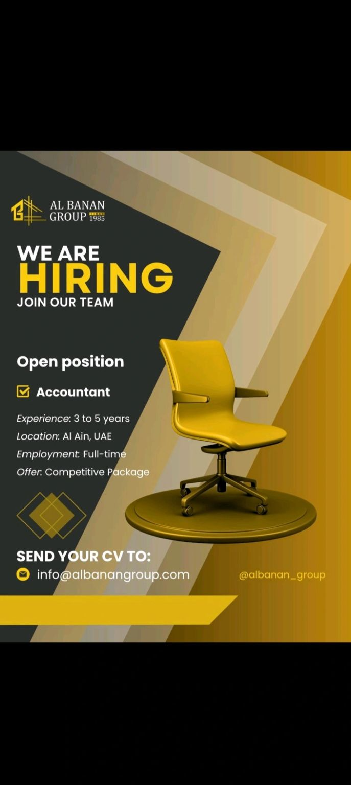 🌟 Al Banan Group – Accountant Vacancy in the United Arab Emirates 2025 – Apply Immediately