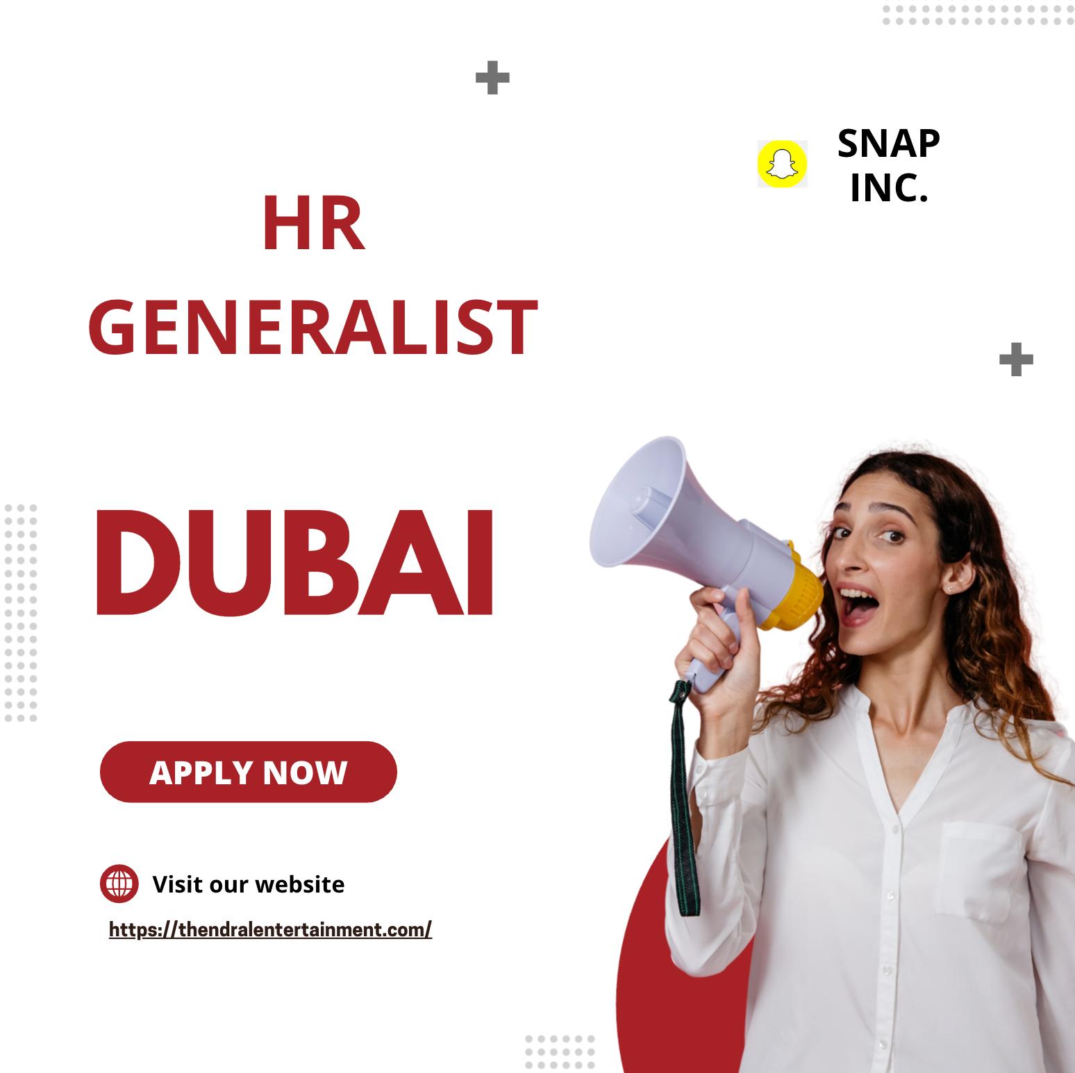 Dubai HR Jobs 2025 – Exciting HR Generalist Opportunity at Snap Inc.