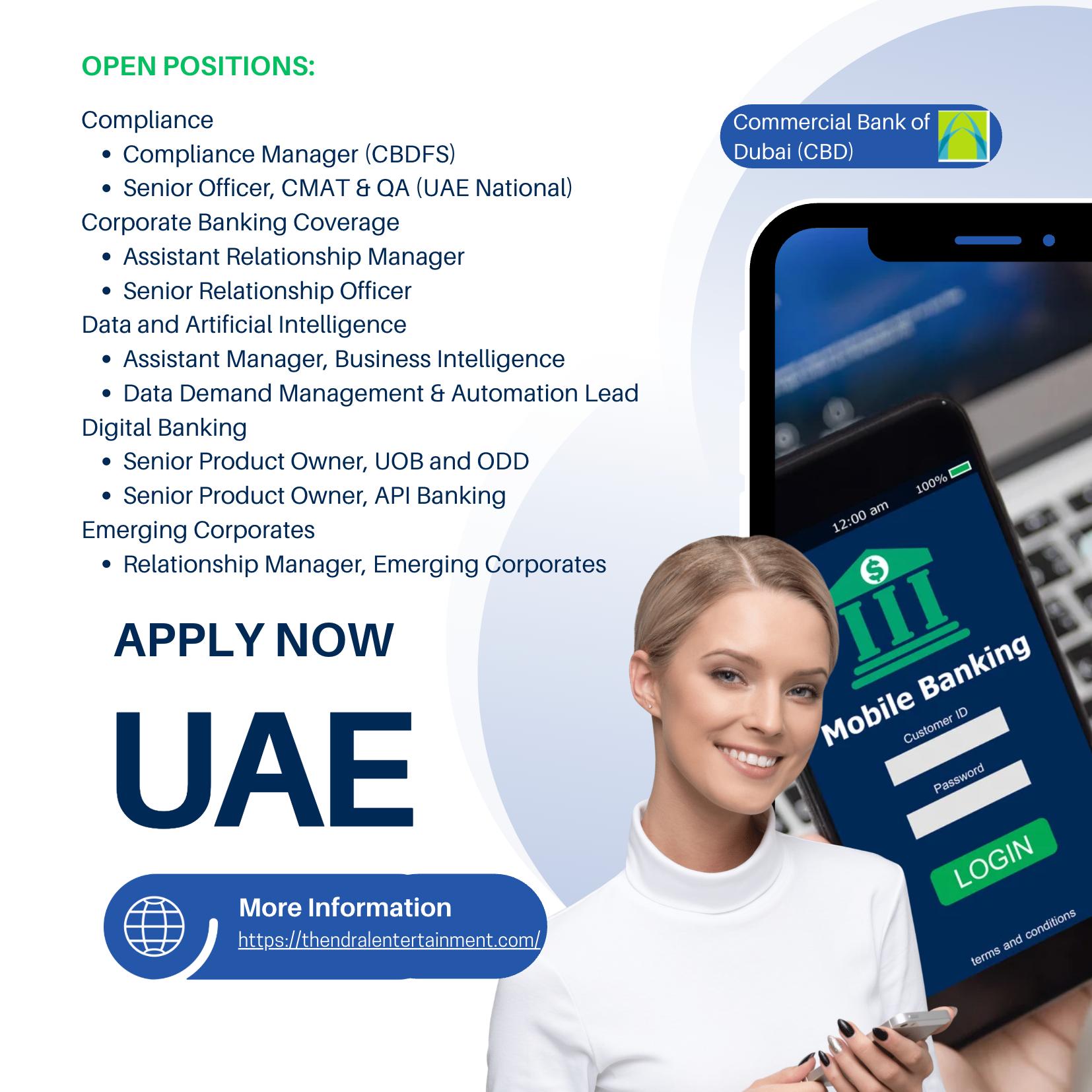 CBD Careers UAE 2025 – High Growth Banking Jobs at Commercial Bank of Dubai